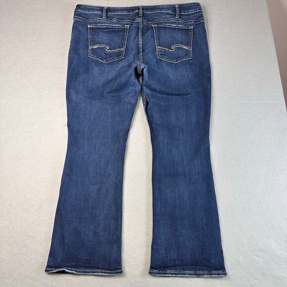 Silver Jeans Co Sukl Slim Boot Jeans WMN US22 High Rise Medium Wash Cotton Blend - Picture 2 of 6